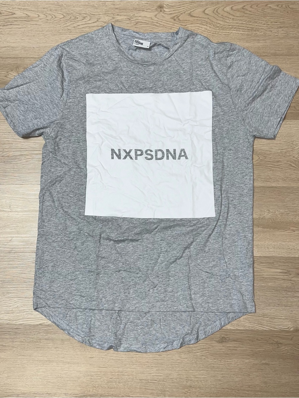 NEW Nena & Pasadena NXPSDNA T-Shirt Gray Longline Curved Hem Streetwear Tee XL